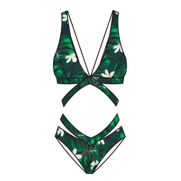 Bikini Swimsuits Flower Designs in Green