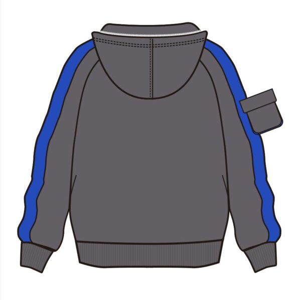 Back of Mens Custom Color Block Hoodie, Custom On Demand For Your Brand