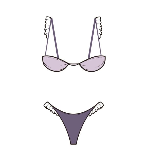 Swimsuits Two Pieces Sexy Bikini in Light Purple