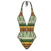 Bikini Sets With Pattern Designs in Brown and Green