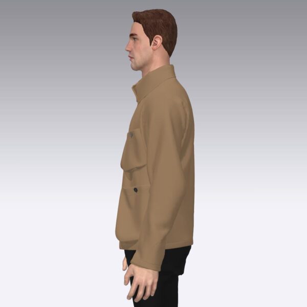 Side of Brown Custom Multiple Pockets Jackets and Coat, Custom On Demand