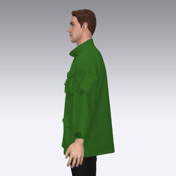 Side of Green Multiple Pockets Mens Jackets, OEM & ODM Availbale