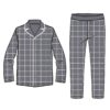 Menswear Checked Shirts Custom Pajama Sets Plaid Sleepwear