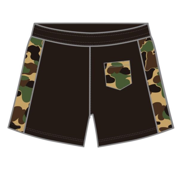 Custom Swimshorts with Camo Pattern Back Side