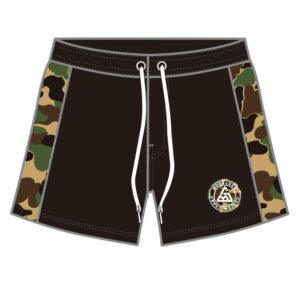 Custom Swimshorts with Camo Pattern Front Side