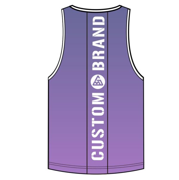 Custom Tank Tops in Purple with Text in Center