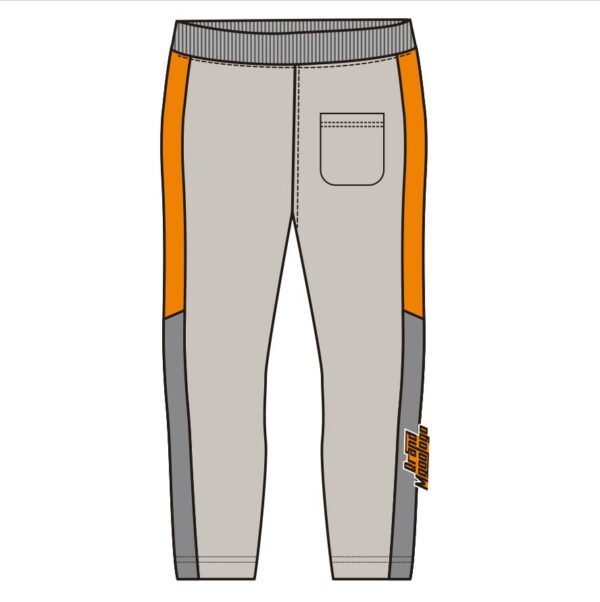 Back of Mens Custom Clothing Design Orange Gray Wholesale Sweatpants