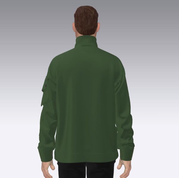 Back of Custom Jackets Menswear Green with One Big Front Pockets