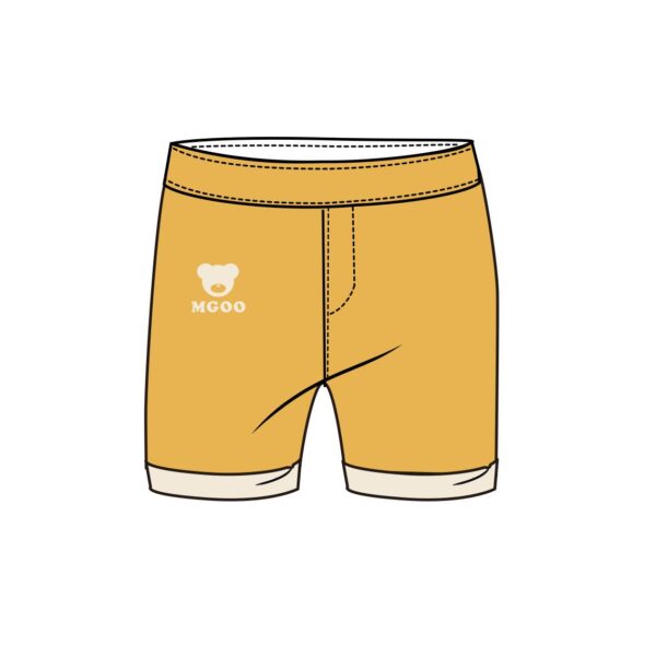 Womenswear Pajama Shorts with Logo Design in Yellow