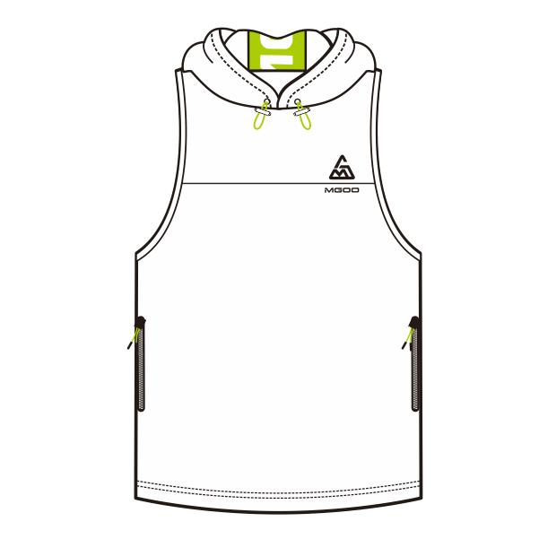 Front of White Mens Hooded Tank Top