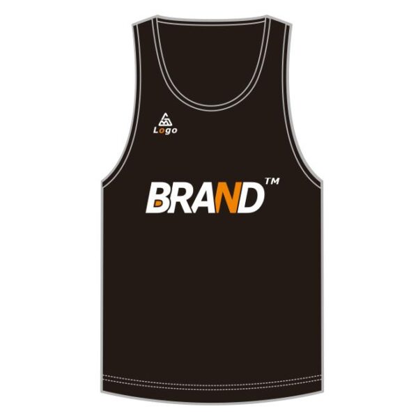 Front of Black Mens Workout Tank Top