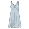 Front of Womens Blue Satin Nightgown