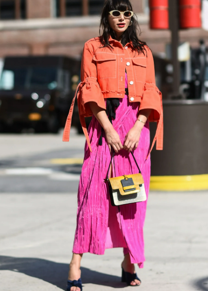 clothes in bold and bright colors