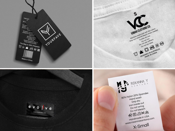 All kinds of clothing labels 
