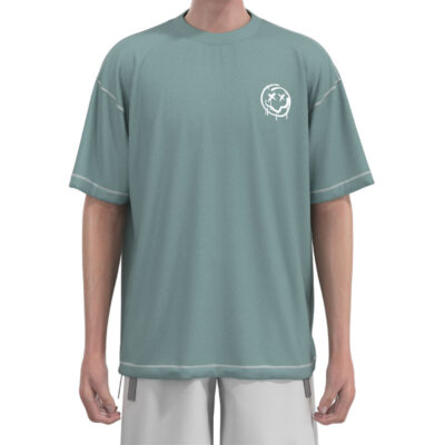 MDST002 Men'S Green Doodle Sketch 100% Cotton Drop Shoulder T-Shirts