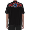 MDST008 the back of Men'S Black Eye Streetwear Screen Printing Drop Shoulder T-Shirts