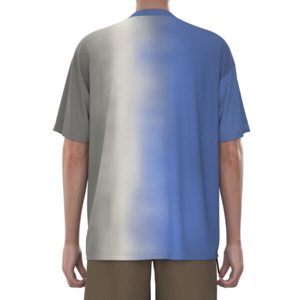 MDST009 the back of Men'S Blue Gradient Tie Dye Printing Drop Shoulder T-Shirts