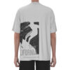 MDST010 the back of Men'S White Letter Pattern Drop Shoulder T-Shirts