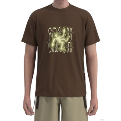 MNT002 Brown With Custom Printing Normal T-Shirts For Men