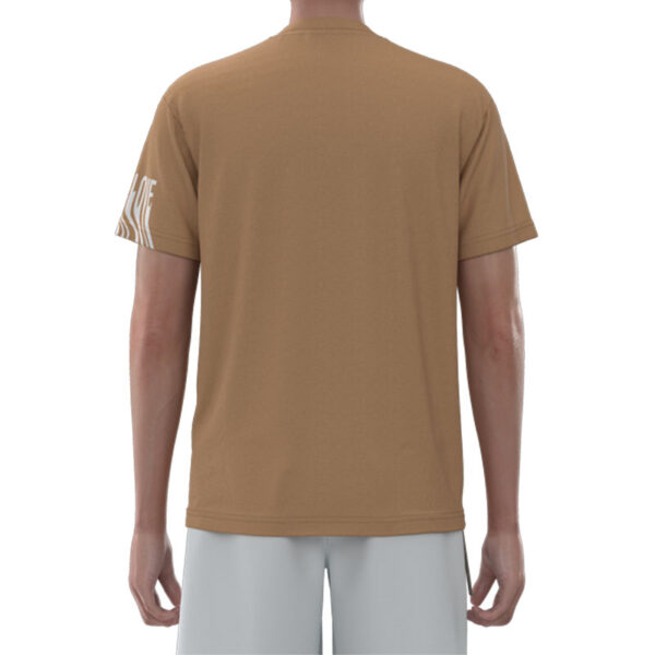 MNT007 The Back Of Men'S Brown Line Printing Cotton Normal T-Shirts