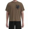 MBT007 Men'S Brown Face Sketch Abstract Portrait Graffiti Print T-Shirt Boxy T-Shirts