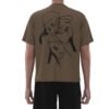 MBT007 the back of Men'S Brown Face Sketch Abstract Portrait Graffiti Print T-Shirt Boxy T-Shirts