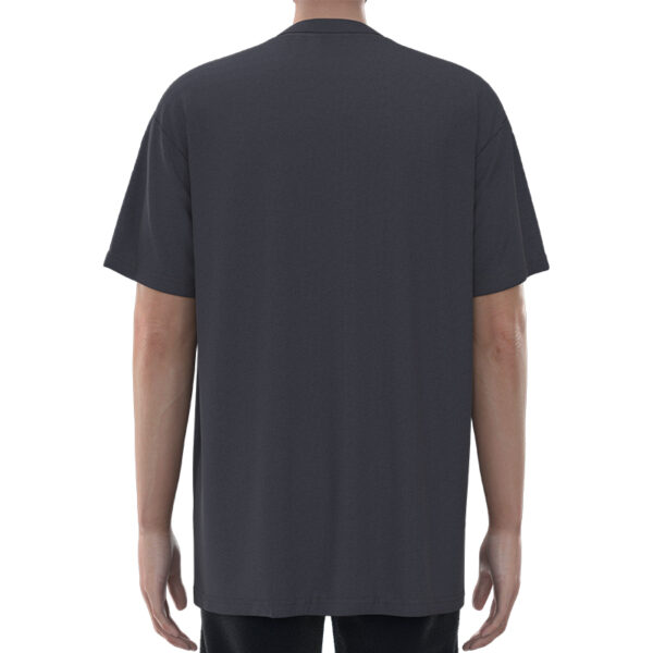 MLT001 the back of Men'S Dark Gray Retro Short Sleeve Popular Graffiti Print Long T-Shirts