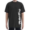 MLT007 Men'S Black Loose Sports Short Sleeve Side Print Long T-Shirt
