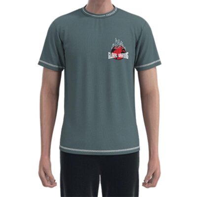 MMT004 Men'S Dark Green Sports Style Short-Sleeved Basketball Print Muscle T-Shirts