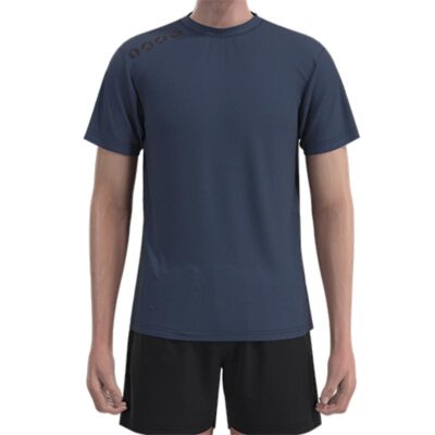 MMT005 Men'S Navy Blue Sports Style Short Sleeve Muscle T-Shirts