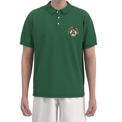 MPLT002 Men'S Green Sweatshirt Riding Sleeve Badge Embroidery Polo T-Shirts