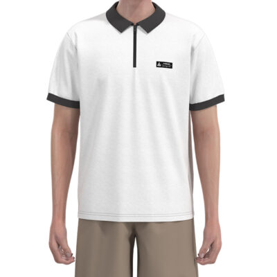 MPLT005 Men'S Black And White Patchwork Sweatshirt Custom Sleeve Badge Label Polo T-Shirt