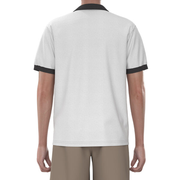 MPLT005 the back of Men'S Black And White Patchwork Sweatshirt Custom Sleeve Badge Label Polo T-Shirt