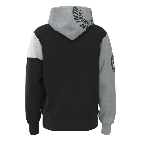 RFZH006 the back of Men's Gray and Black Sport Style English Print Regular Fit Zipper Hoodie