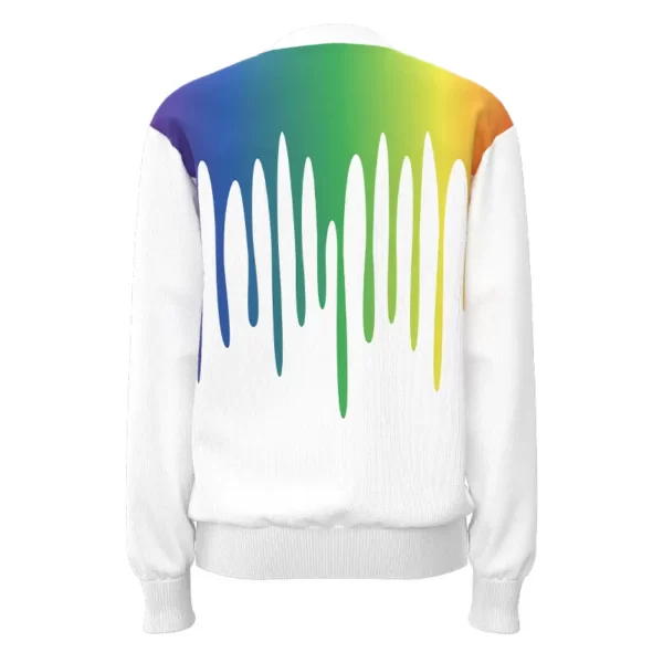 MS004 the back of White Rainbow Print Sweatshirt Men Sweatshirt