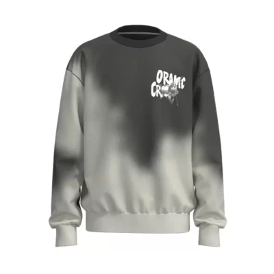 OS002 Men's Gray Gradient Print Sweatshirt Oversized Fit Sweatshirt