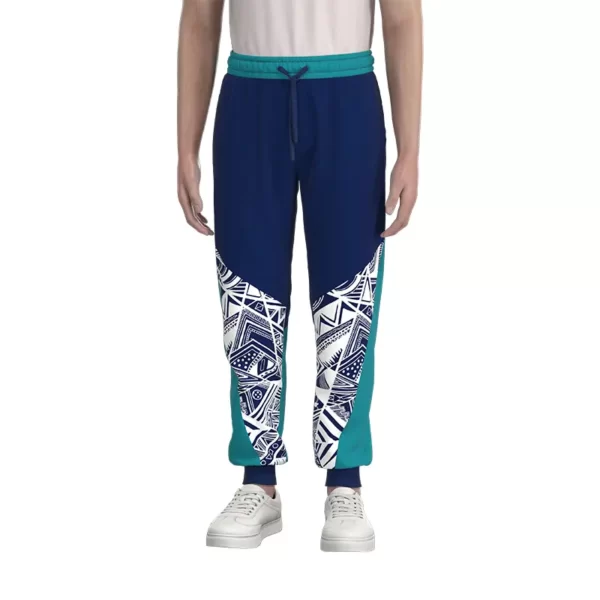 MP003 Men's blue geometric offset print sweatpants Man Pants 1