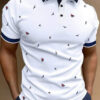 MPLS003 Men's Graphic Print Polo Shirts Short Sleeve Collared Golf Shirt Casual Street Style Tops